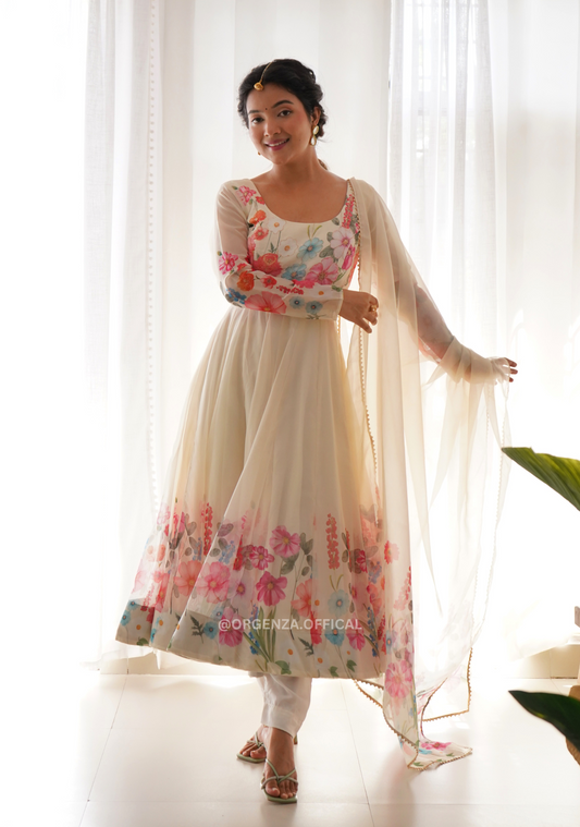 Pure Organza Anarkali Kurtis