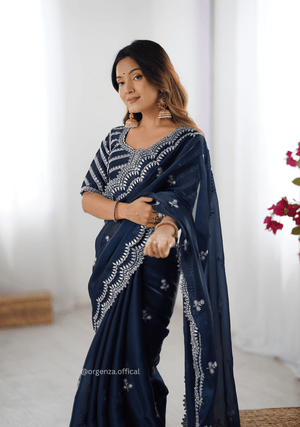Soft jimmy Choo Silk Saree With Sequence Work - Orgenza Store - digisoch
