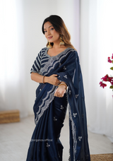 Soft jimmy Choo Silk Saree With Sequence Work