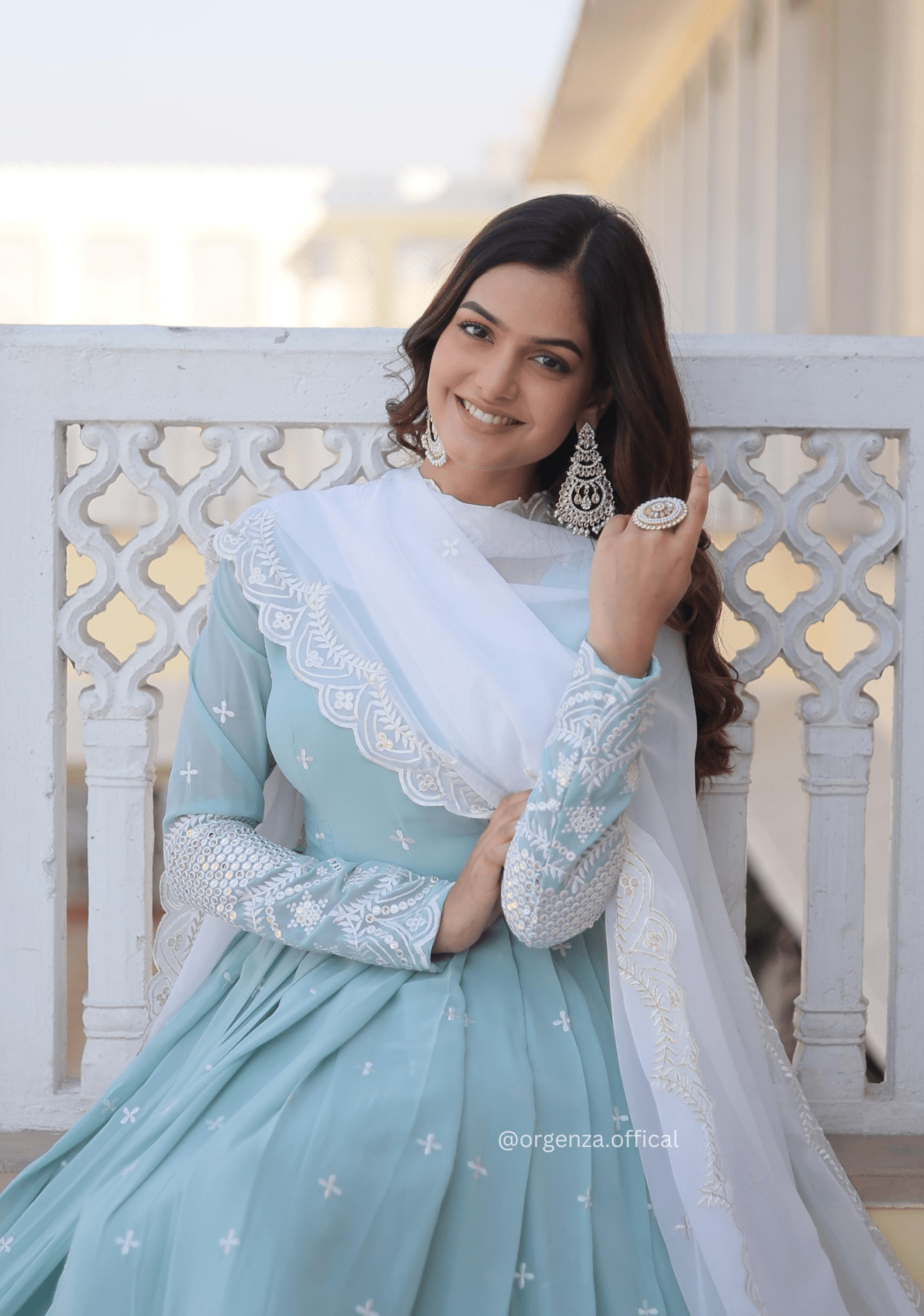 Faux Georgette Sequins Embroidery Gown - Orgenza Store - digisoch