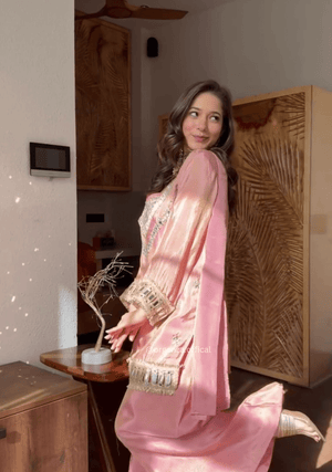 Traditional Fendy Silk Sharara Suit with Dupatta - Orgenza Store