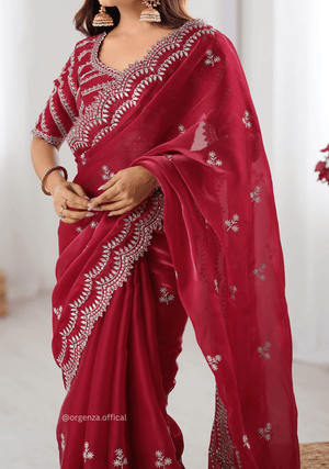 Soft jimmy Choo Silk Saree With Sequence Work - Orgenza Store - digisoch