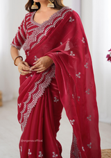 Soft jimmy Choo Silk Saree With Sequence Work