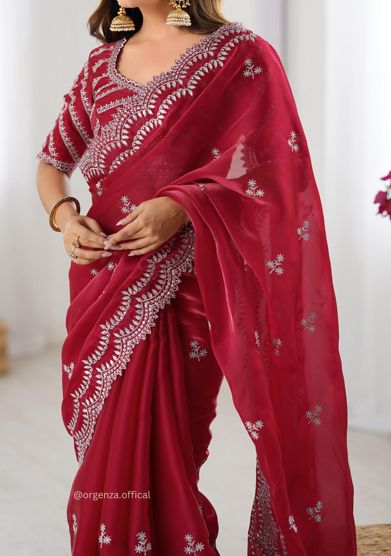 Soft jimmy Choo Silk Saree With Sequence Work
