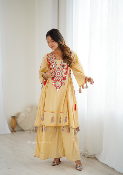 Cream Colour Premium Designer Co-ord Set