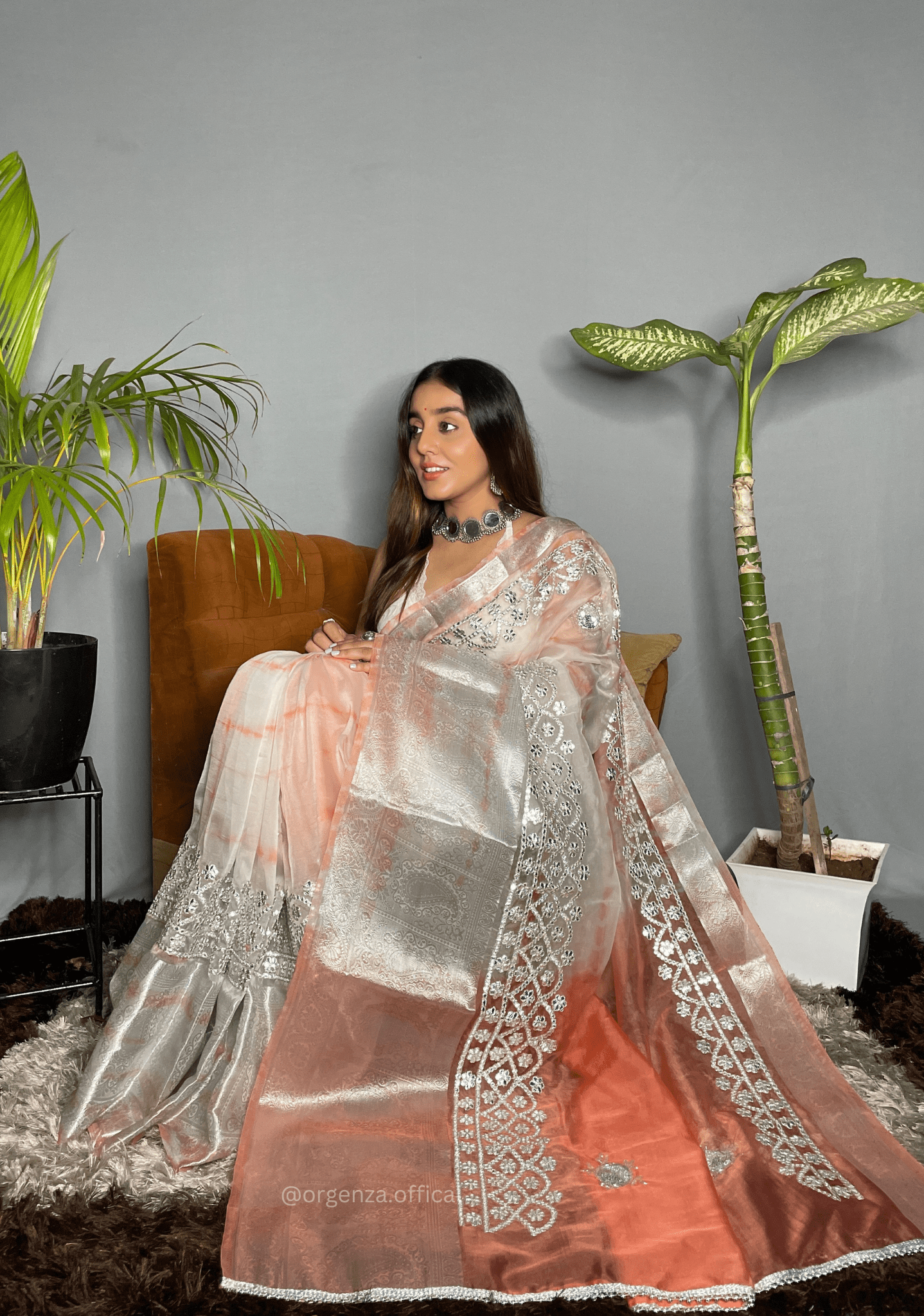 Organza Silk Saree With Gotta Patti Work - Orgenza Store - digisoch