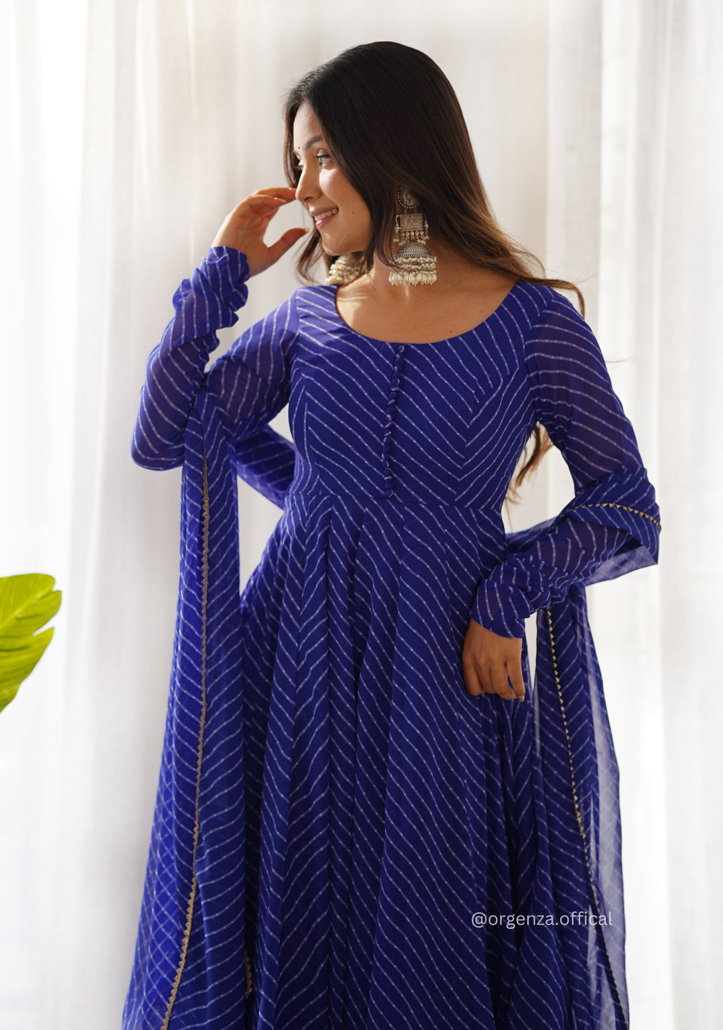 Georgette Silk Laheriya Print Anarkali - Orgenza Store