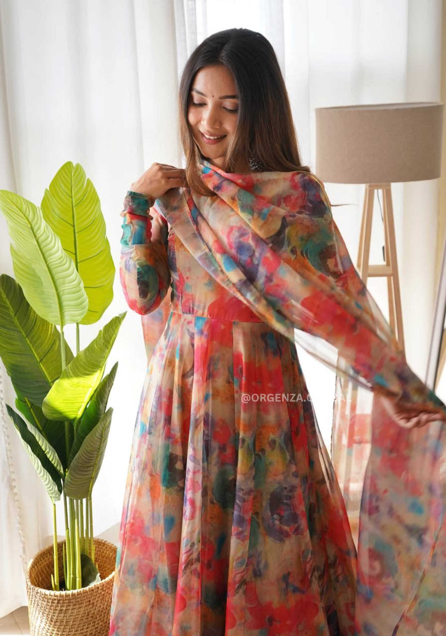 Pure Tabby Organza Silk Floral Anarkali Kurtis - Orgenza Store - digisoch