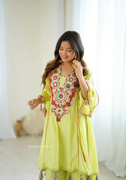 Pista Green Colour Premium Designer Co-ord Set