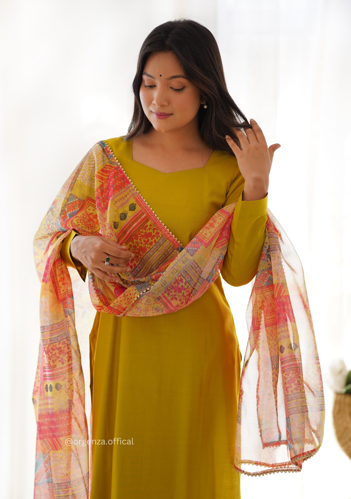 Viscose Fabric Straight Fit Kurta With Dupatta Set - Orgenza Store