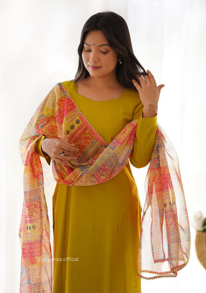 Viscose Fabric Straight Fit Kurta With Dupatta Set - Orgenza Store