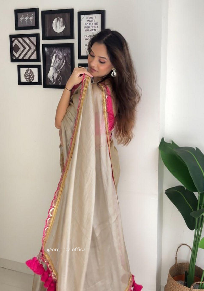 Two Ton Tissue Golden Soft Saree