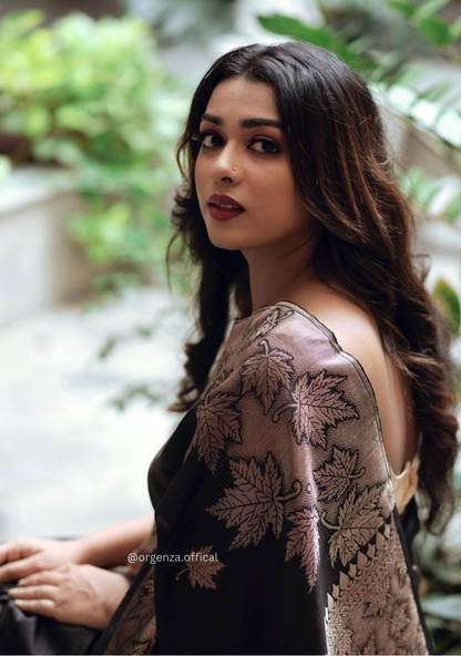Lichi Silk Saree With Jacquard Zari Work