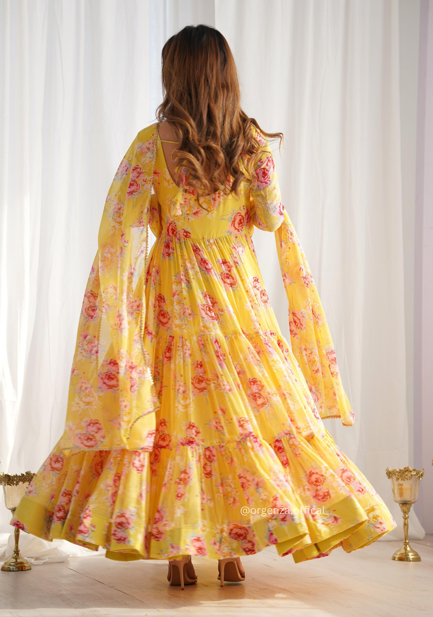 Pure Georgette Silk Floral Print Kurtis With Dupatta Set - Orgenza Store