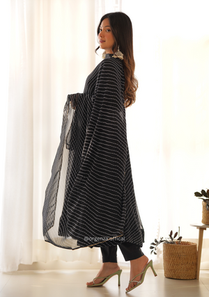 Georgette Silk Laheriya Print Anarkali - Orgenza Store