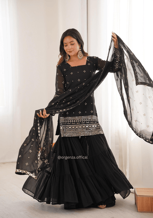 Designer Georgette Sharara Set with Dupatta | Party & Festive Wear - Orgenza Store - digisoch