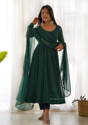 Georgette Silk Laheriya Print Anarkali - Orgenza Store