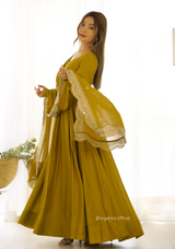 Roman Silk Chanderi Plain Anarkali Kurti