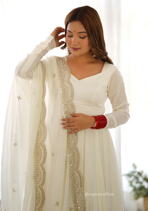 Roman Silk Chanderi Plain Anarkali Kurti - Orgenza Store