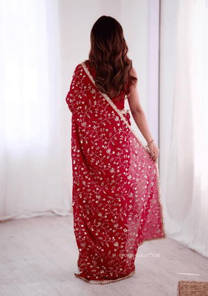Dark Pink Colour Crunchy Silk Saree - Orgenza Store - digisoch