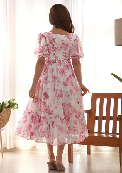 Pink Colour Georgette One Piece Dress - Orgenza Store