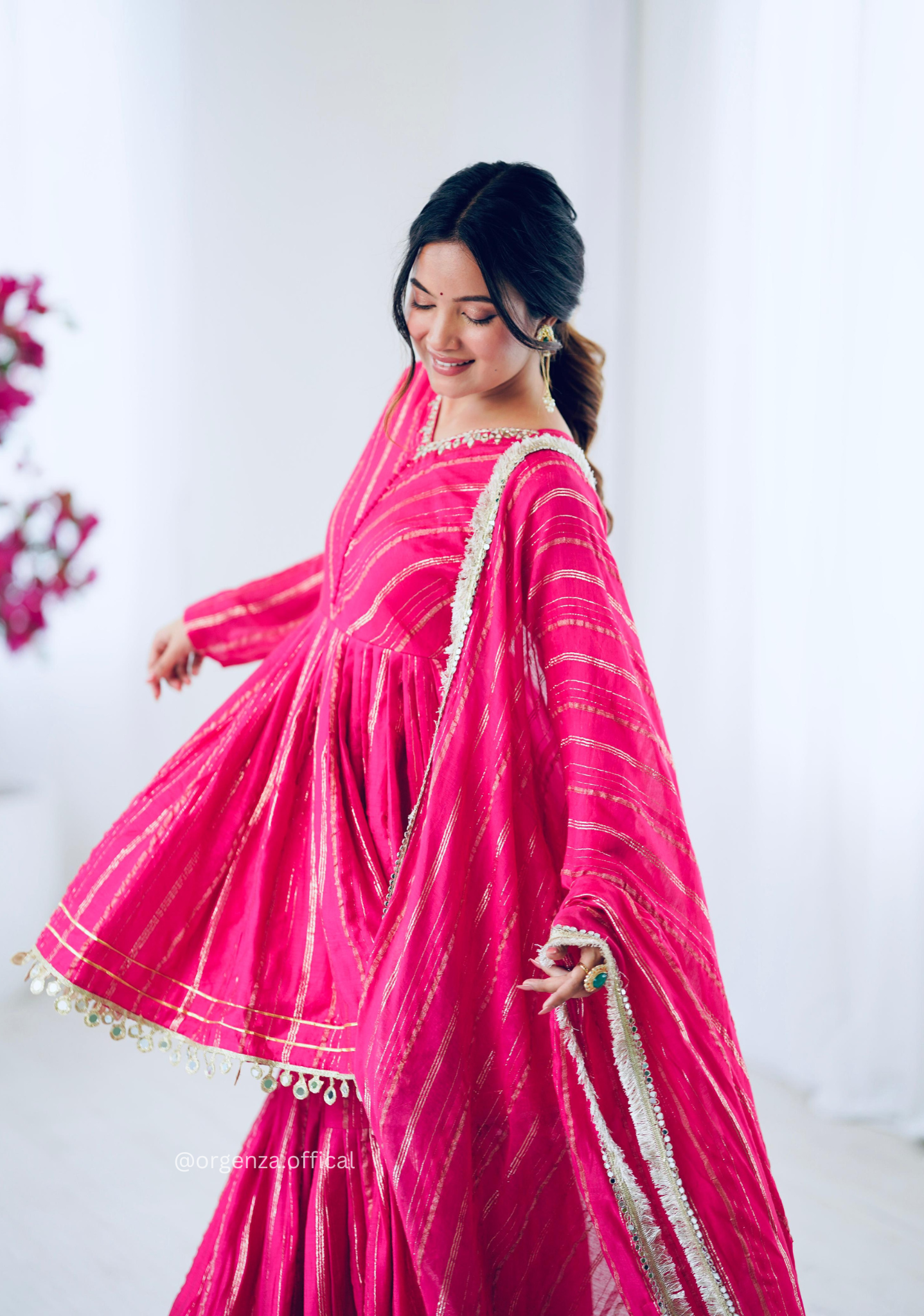 Pink Colour Kediya Sharara Palazzo Fully Stitched Kurti