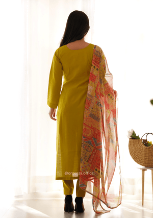 Viscose Fabric Straight Fit Kurta With Dupatta Set - Orgenza Store - digisoch
