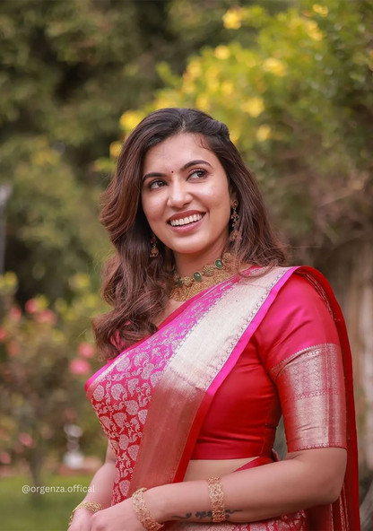 Rich Pallu Saree Jacquard Zari With Blouse