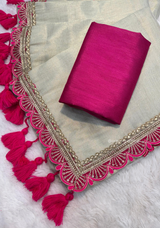 Two Ton Tissue Golden Soft Saree