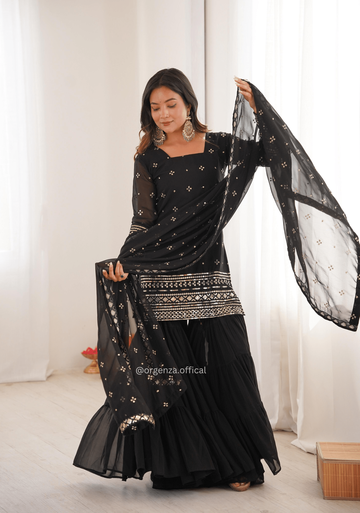 Designer Georgette Sharara Set with Dupatta | Party & Festive Wear - Orgenza Store - digisoch