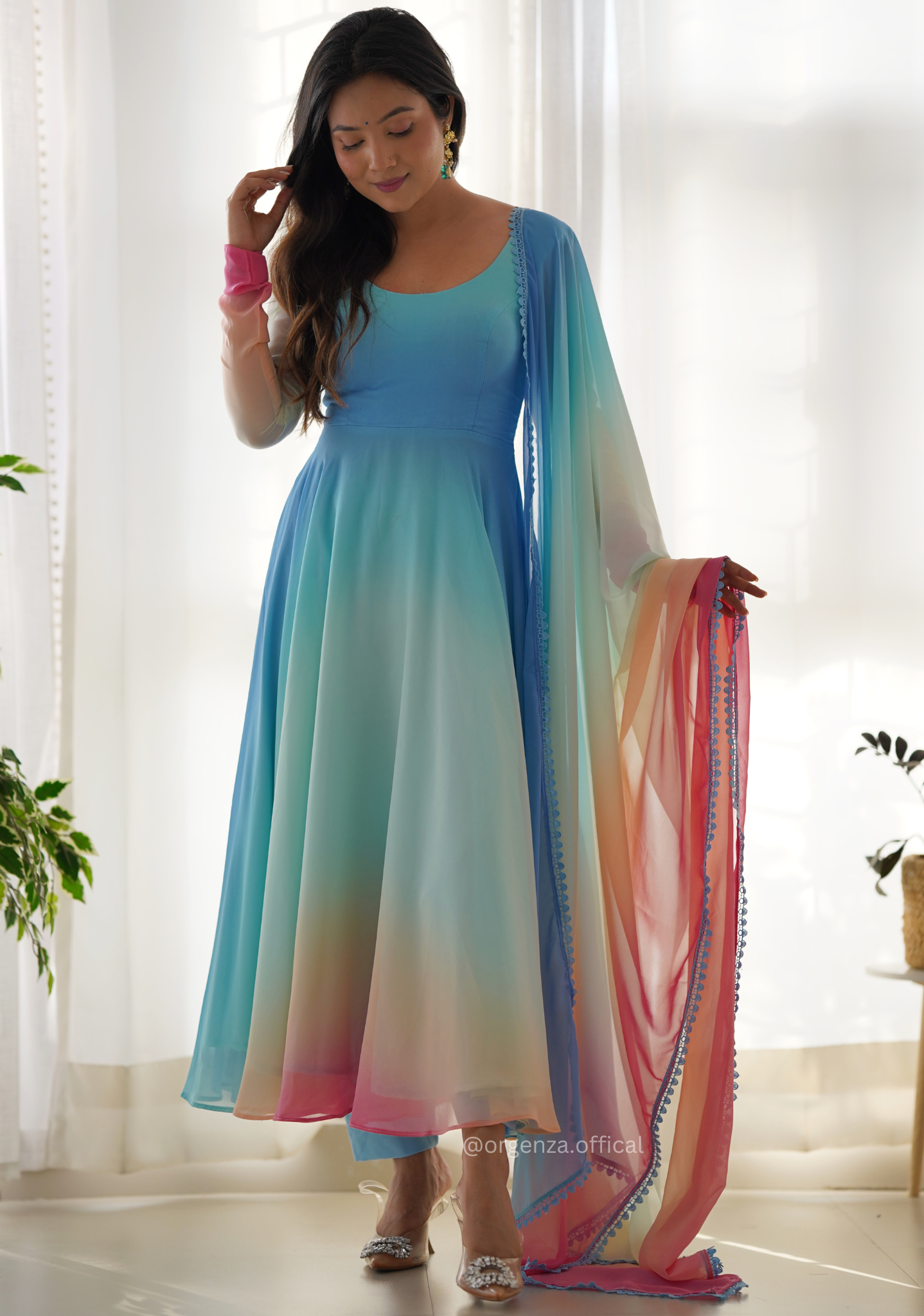 Pure Georgette Silk Anarkali Kurtis - Orgenza Store