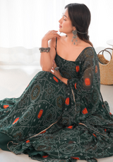 Pure Chiffon Bandhani Gown