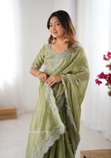 Soft jimmy Choo Silk Saree With Sequence Work
