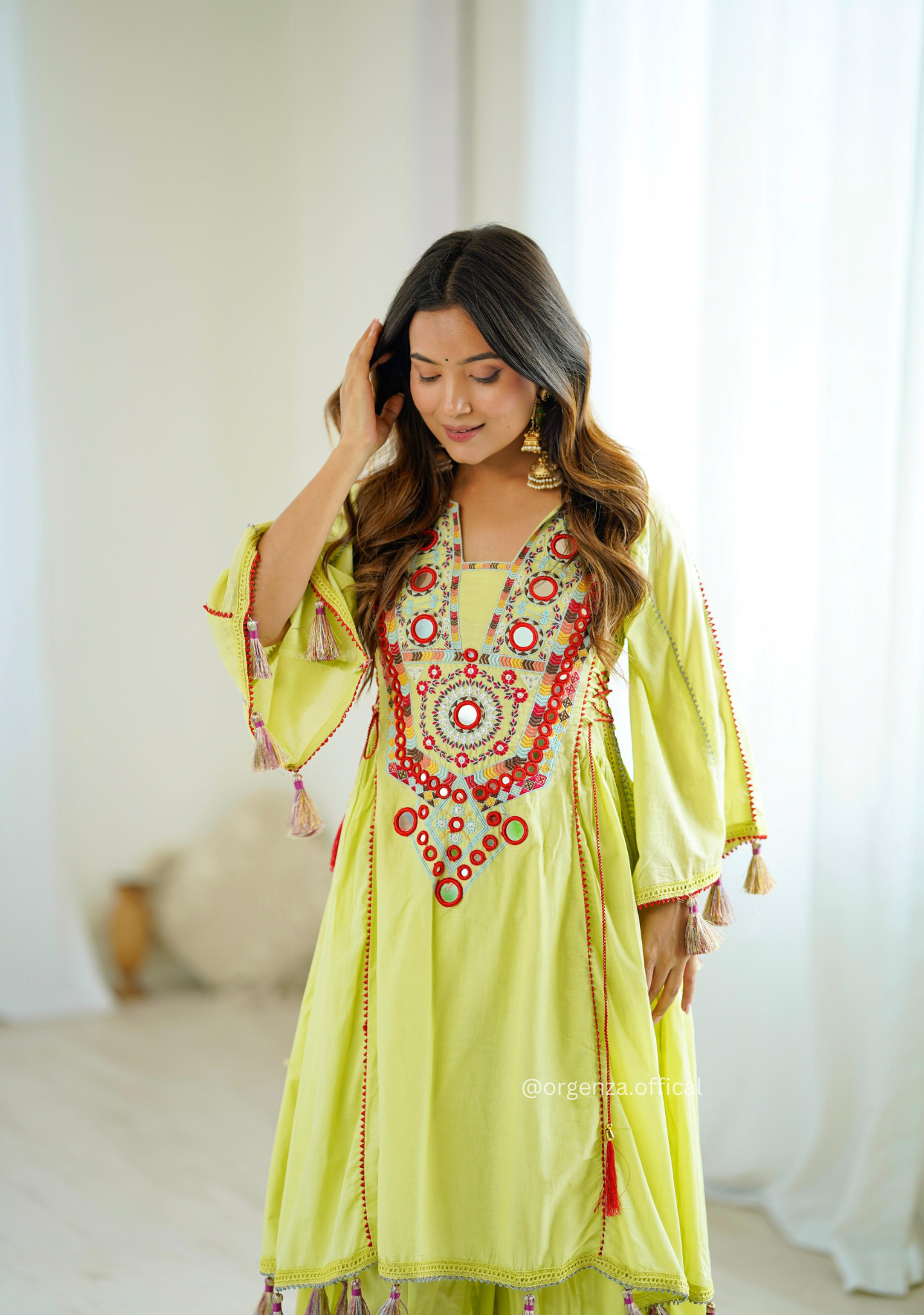 Pista Green Colour Premium Designer Co-ord Set
