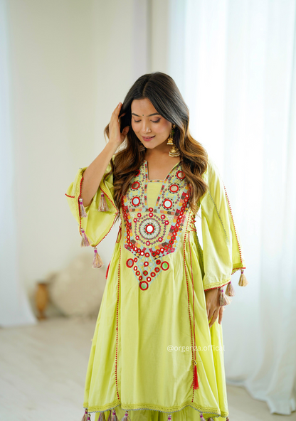 Pista Green Colour Premium Designer Co-ord Set