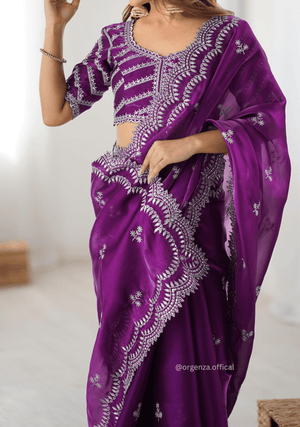 Soft jimmy Choo Silk Saree With Sequence Work - Orgenza Store - digisoch