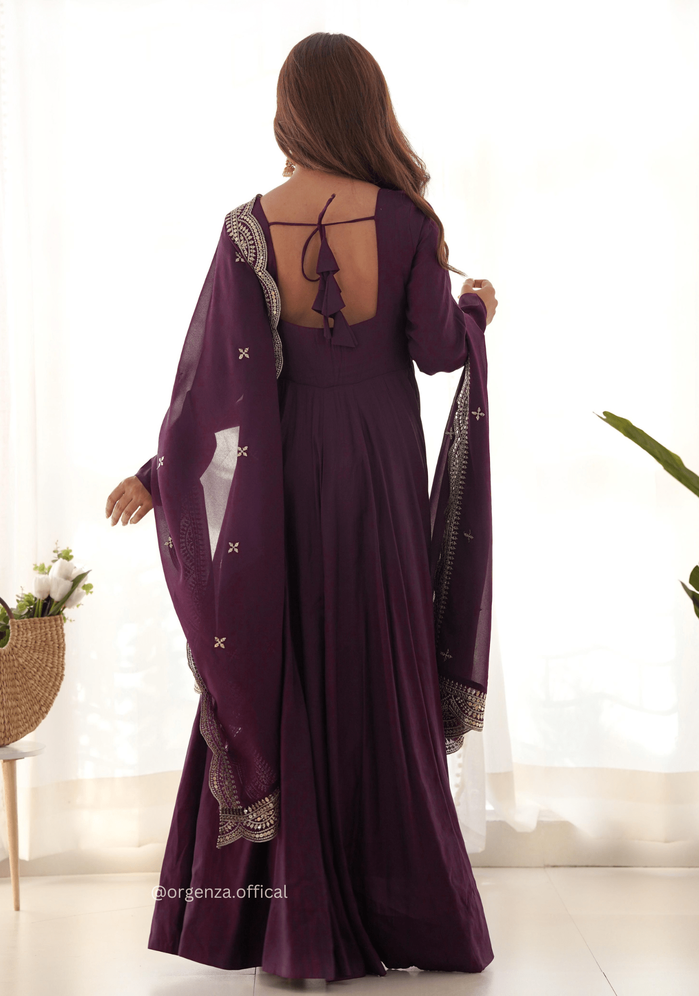 Roman Silk Chanderi Plain Anarkali Kurti - Orgenza Store - digisoch