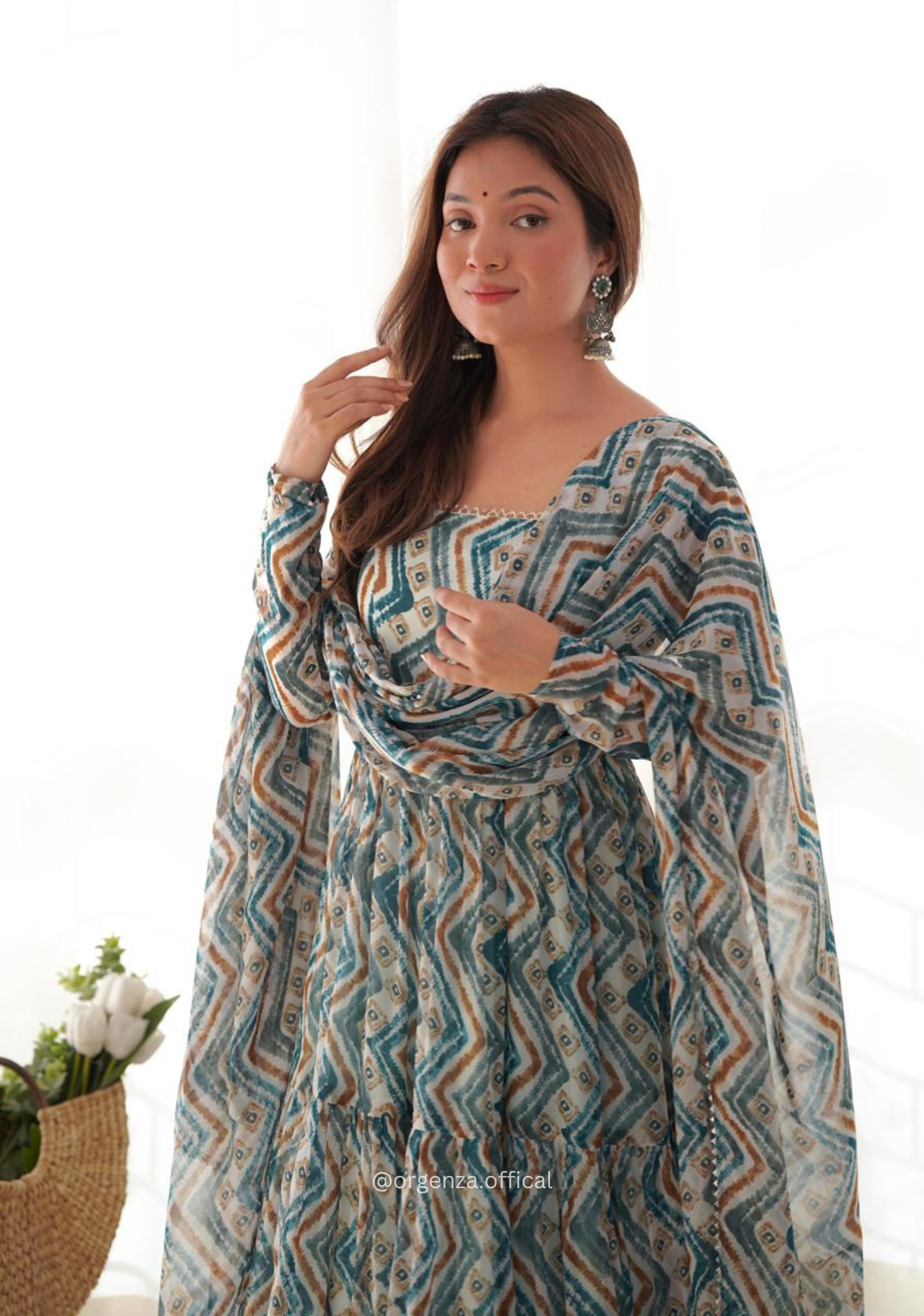 Pure Soft Georgette Ruffle Anarkali - Orgenza Store