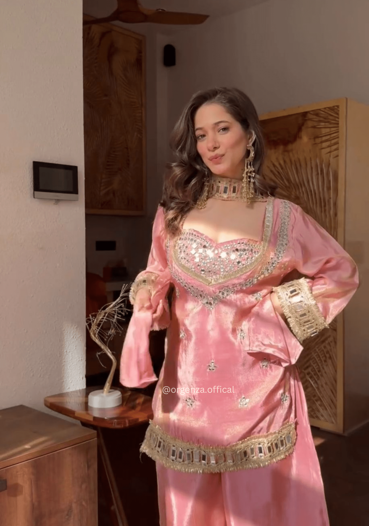 Traditional Fendy Silk Sharara Suit with Dupatta - Orgenza Store