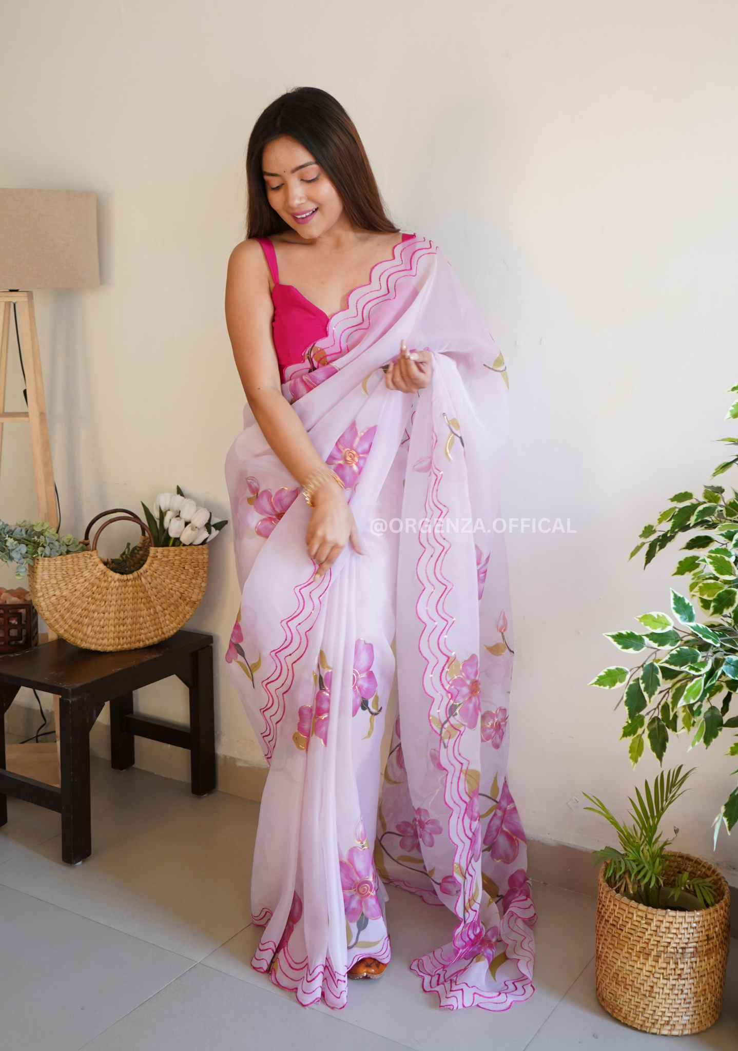 Organza Saree With Digital Print - Orgenza Store