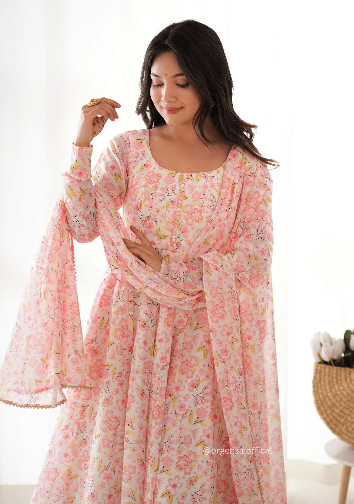 Pure Chiffon Floral Print Kurti Set - Orgenza Store - digisoch