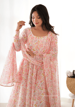 Pure Chiffon Floral Print Kurti Set - Orgenza Store - digisoch