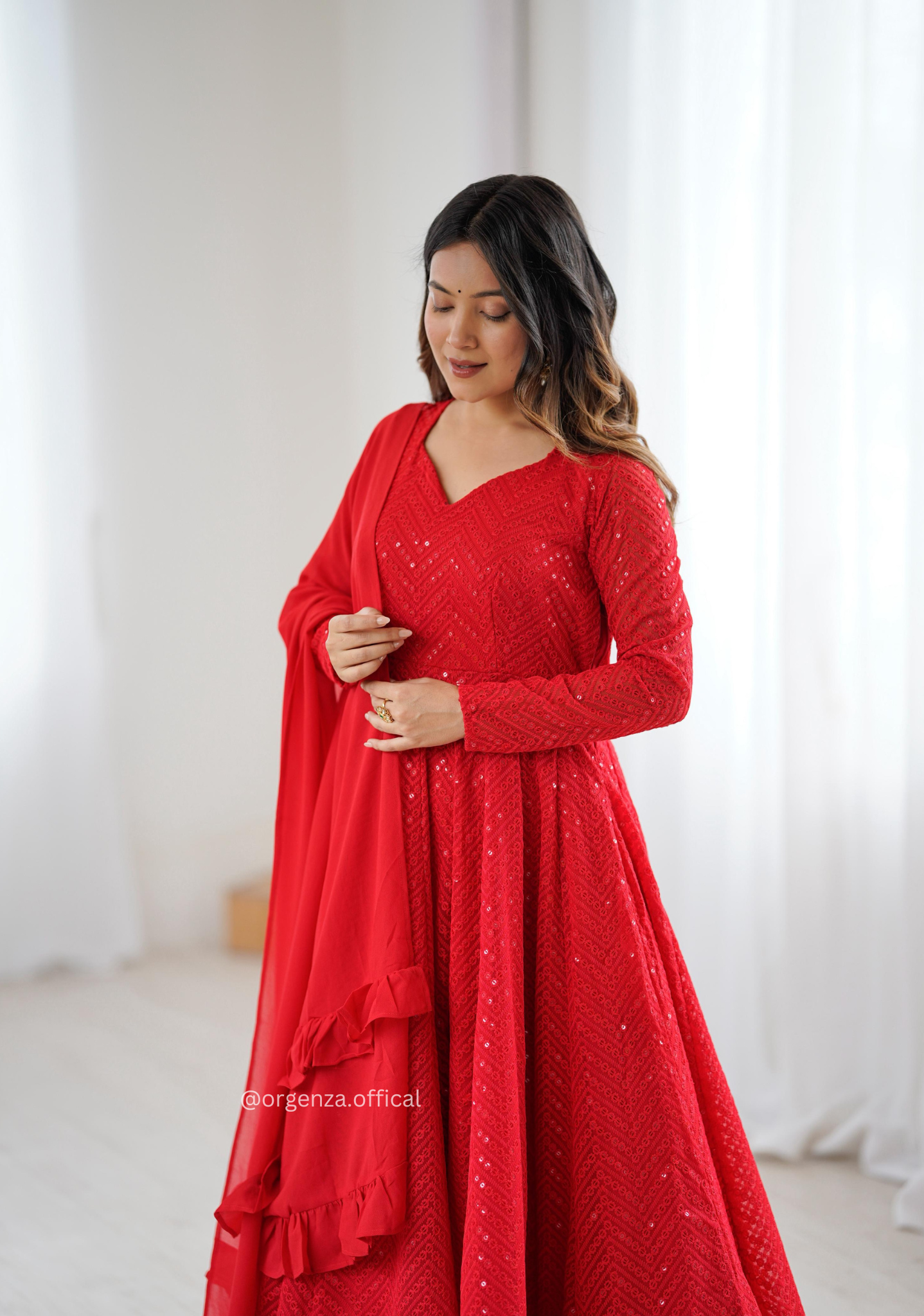 Pure Lukhnowi Sequence Work Anarkali