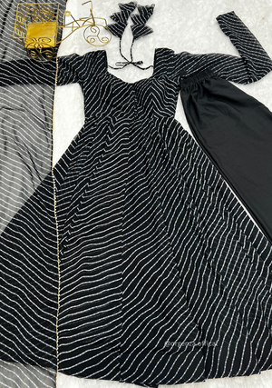 Georgette Silk Laheriya Print Anarkali - Orgenza Store