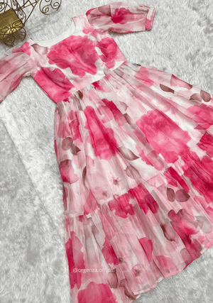Organza Silk Floral Print Dress - Orgenza Store - digisoch