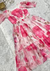 Organza Silk Floral Print Dress