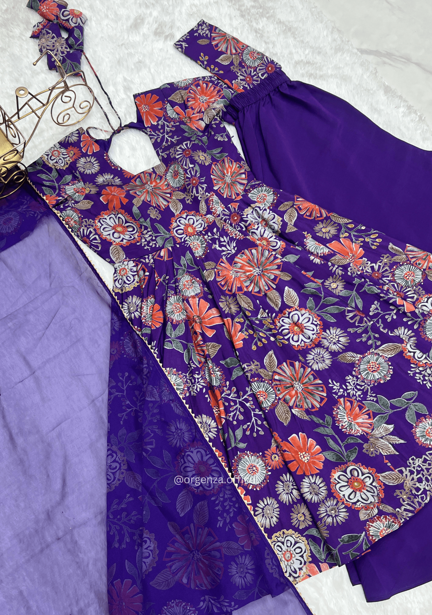 Roman Silk Chanderi Fabric Kediya Kurta With Palazzo Set - Orgenza Store - digisoch