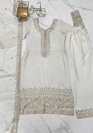 Chinon Silk Fabric Straight Fit Kurta With Dupatta Set - Orgenza Store - digisoch