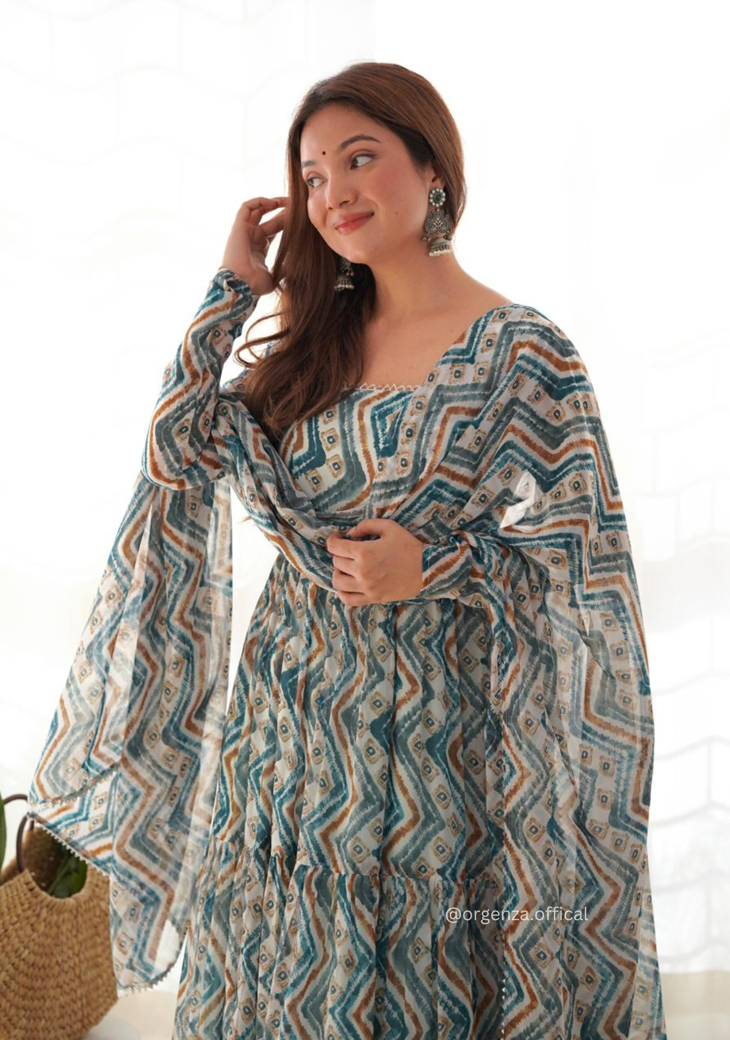 Pure Soft Georgette Ruffle Anarkali - Orgenza Store