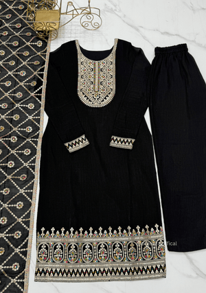 Vichitra Silk Fabric Straight Fit Kurta With Dupatta Set - Orgenza Store - digisoch